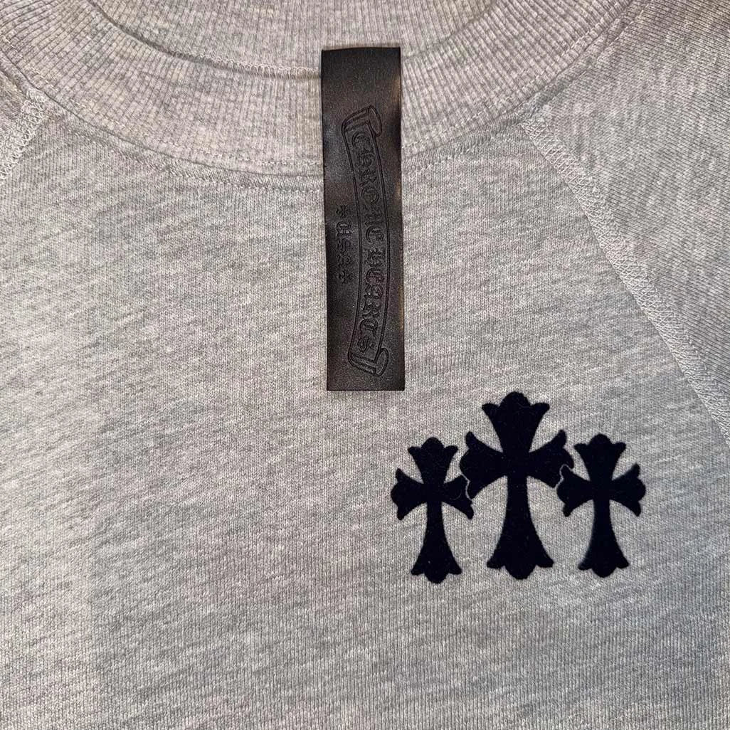 Chrome Hearts Triple Patch Grey Sweatshirt - 3