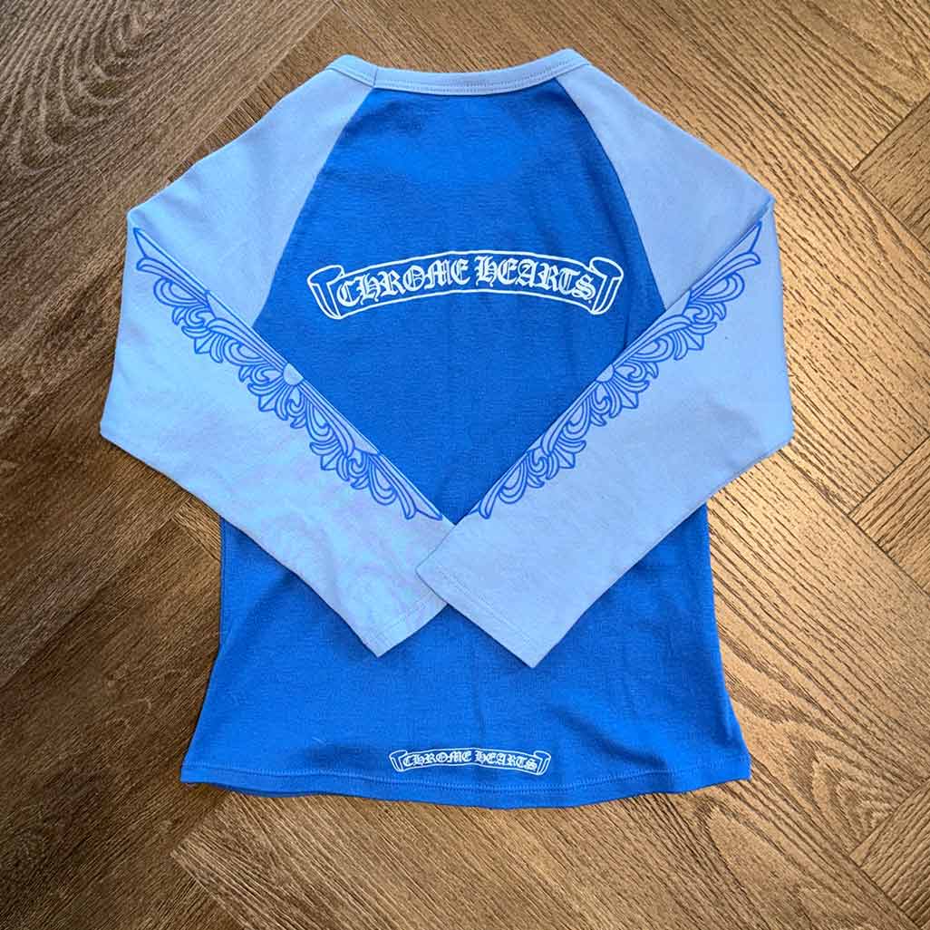 Chrome Hearts Cotton Two Tone Blue Floral Womens Top