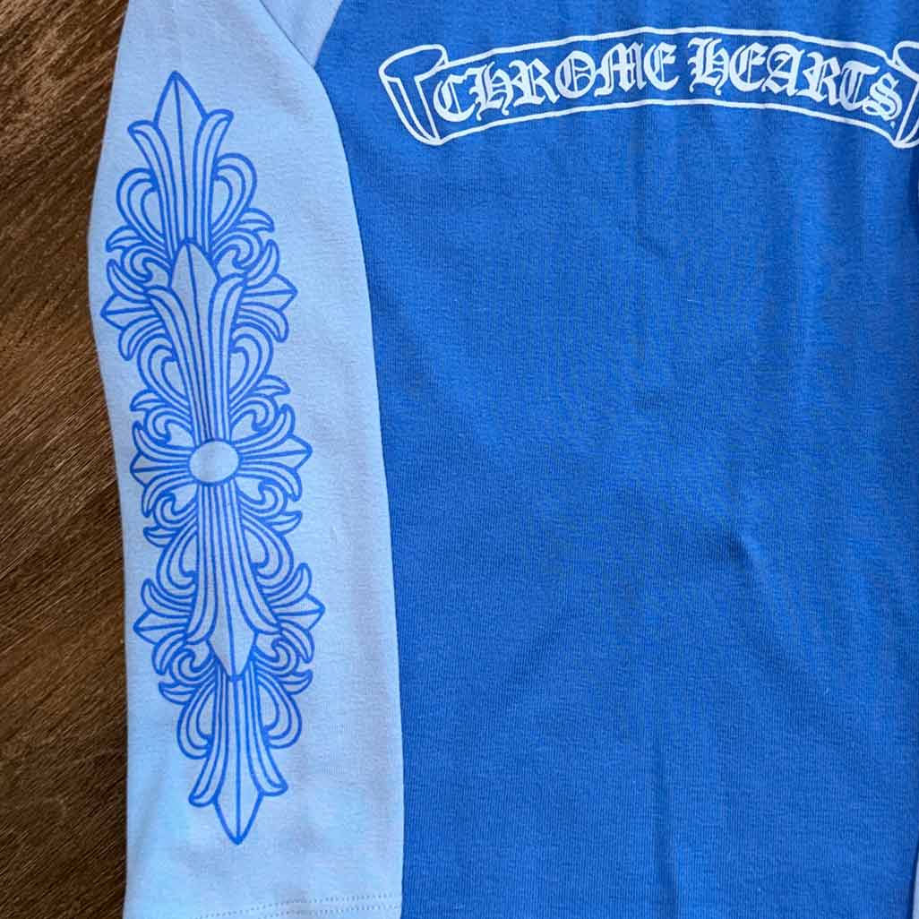 Chrome Hearts Cotton Two Tone Blue Floral Womens Top