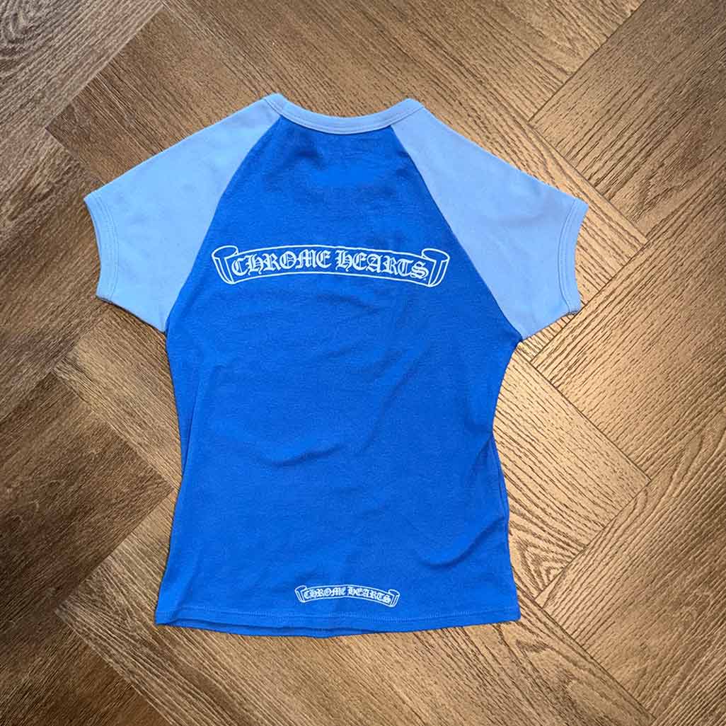 Chrome Hearts Cotton Cropped Top Two Tone Blue