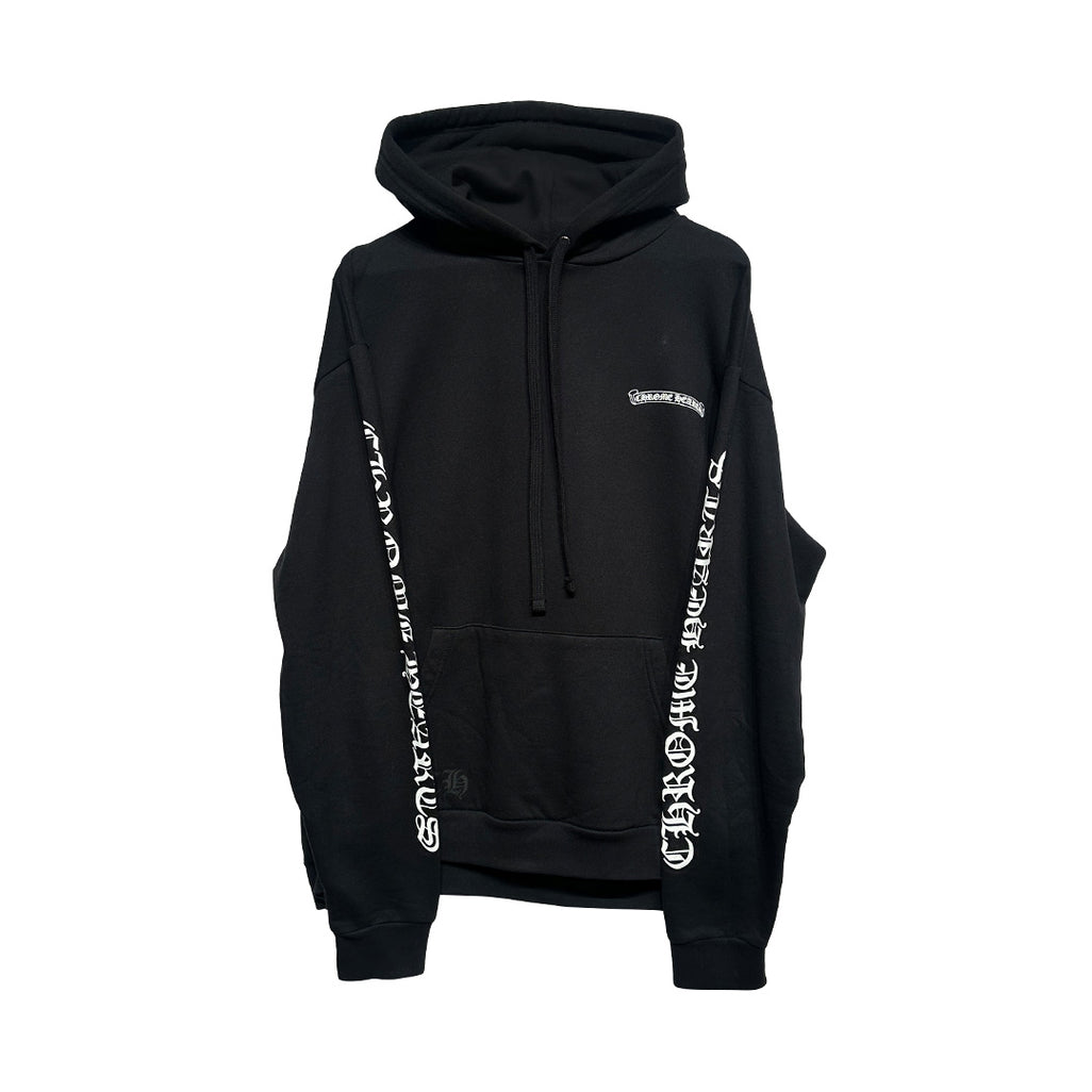 Chrome Hearts Vertical Logo Hoodie Black White - 1