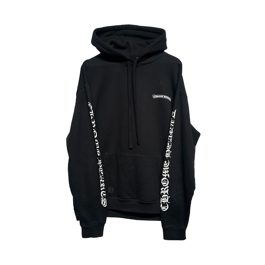 Chrome Hearts Vertical Logo Hoodie Black White - 1