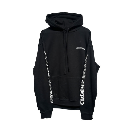 Chrome Hearts Vertical Logo Hoodie Black White - 1