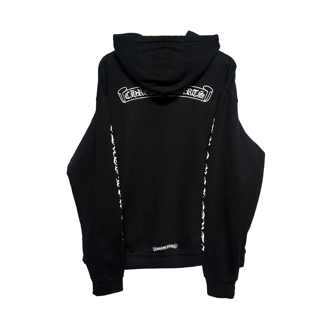 Chrome Hearts Vertical Logo Hoodie Black White - 2