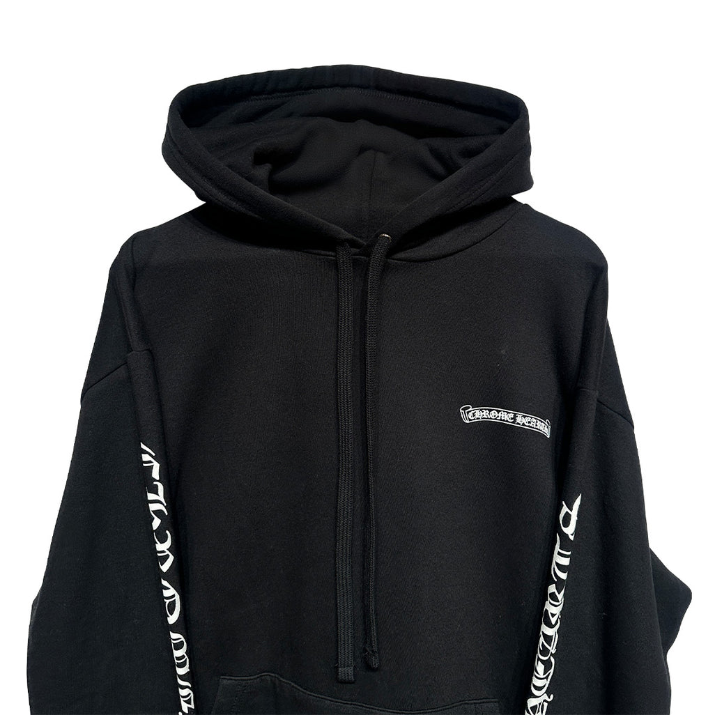 Chrome Hearts Vertical Logo Hoodie Black White - 3