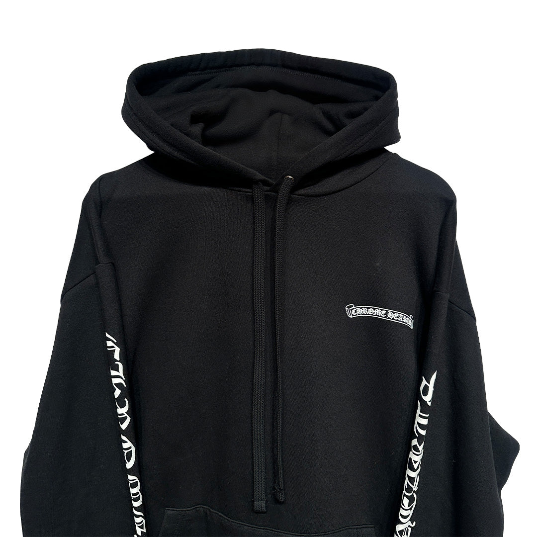 Chrome Hearts Vertical Logo Hoodie Black White - 3