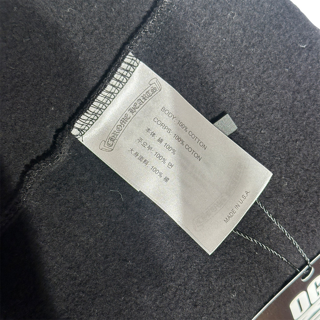 Chrome Hearts Vertical Logo Hoodie Black White - 4