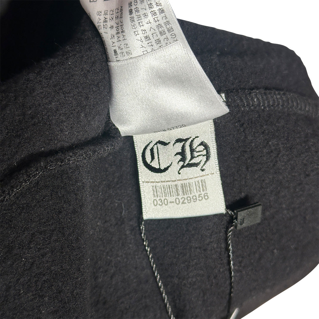 Chrome Hearts Vertical Logo Hoodie Black White - 5