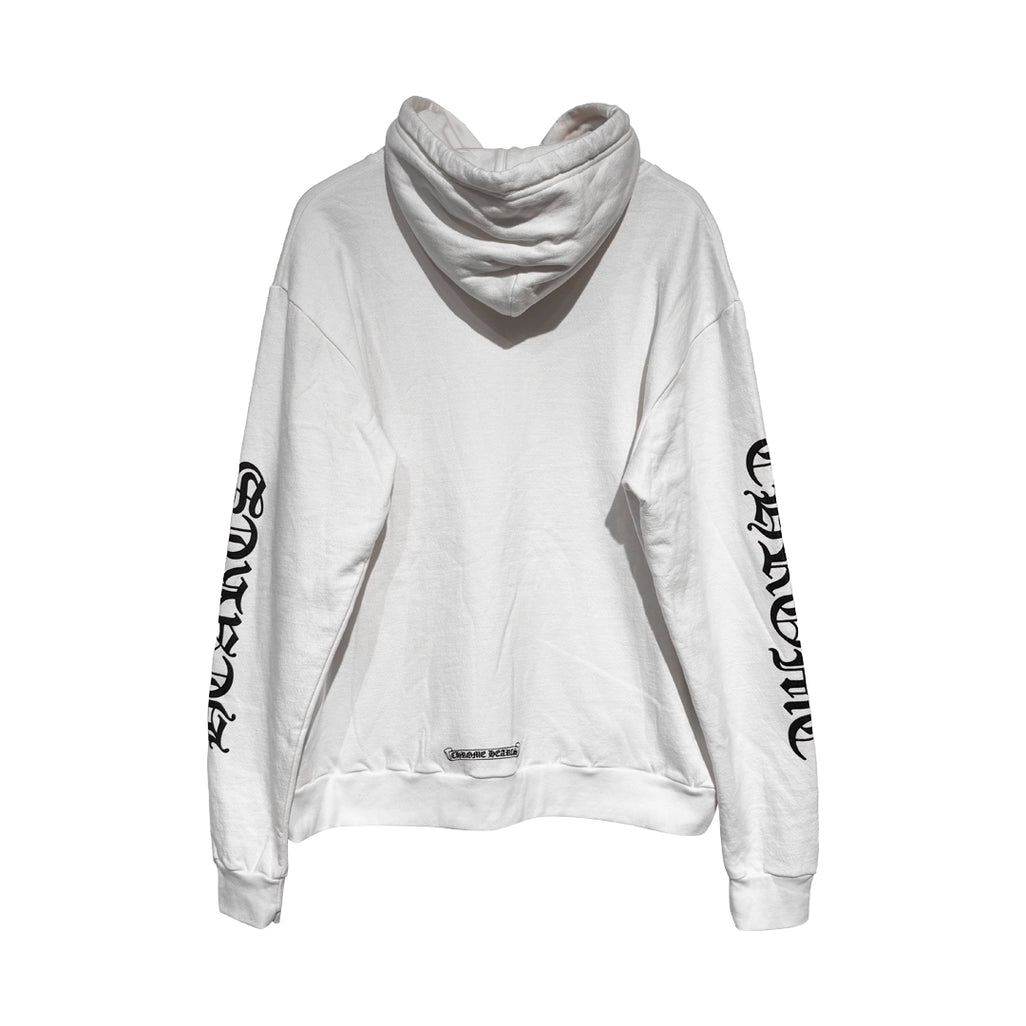 Chrome Hearts Vertical Logo Hoodie White Black - 2