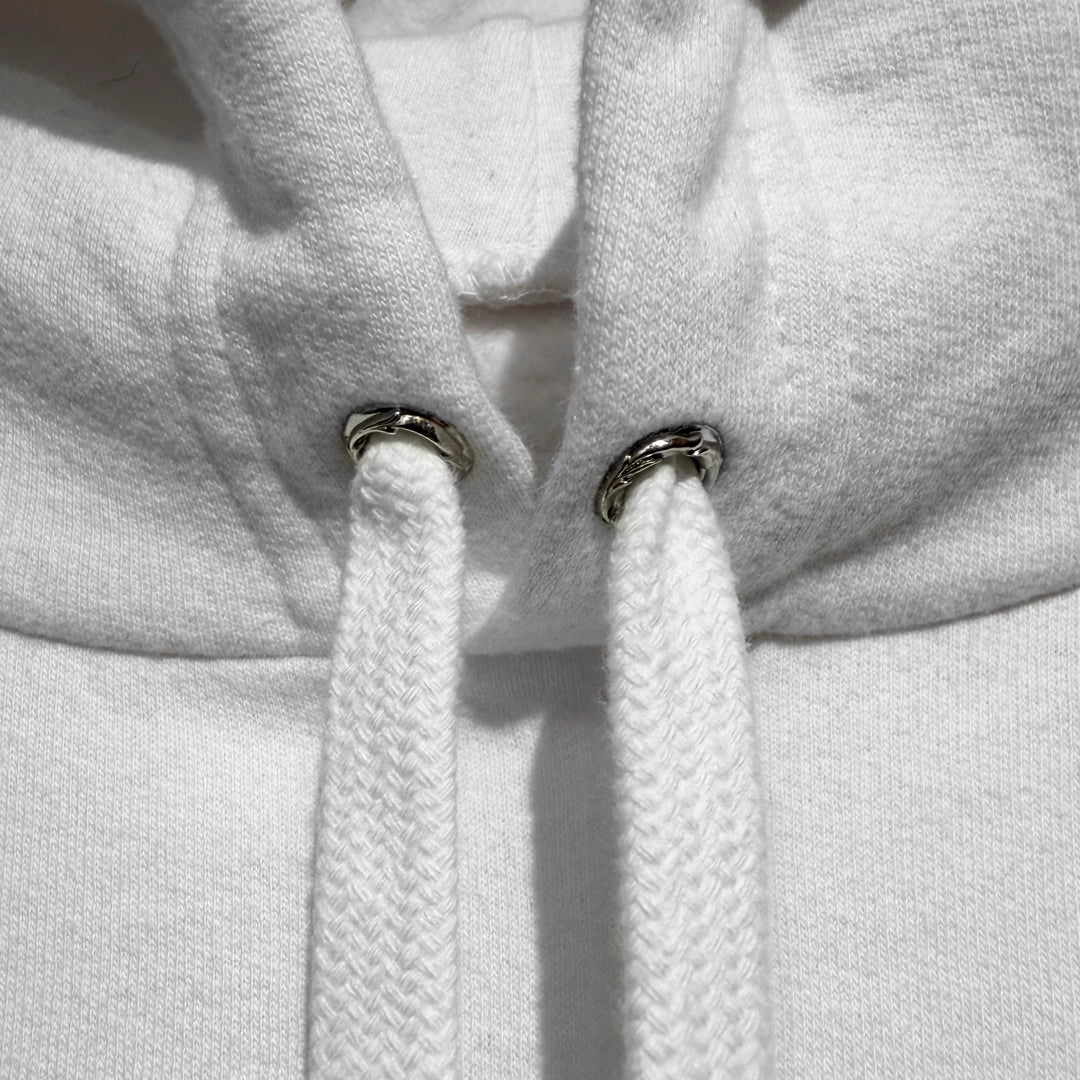 Chrome Hearts Vertical Logo Hoodie White Black - 3