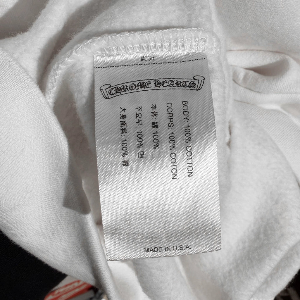 Chrome Hearts Vertical Logo Hoodie White Black - 4