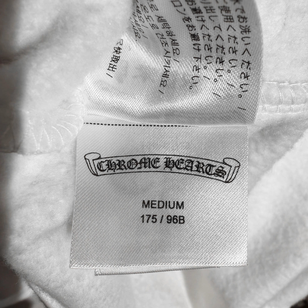 Chrome Hearts Vertical Logo Hoodie White Black - 5