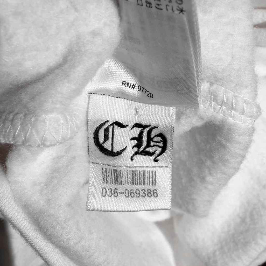 Chrome Hearts Vertical Logo Hoodie White Black - 6