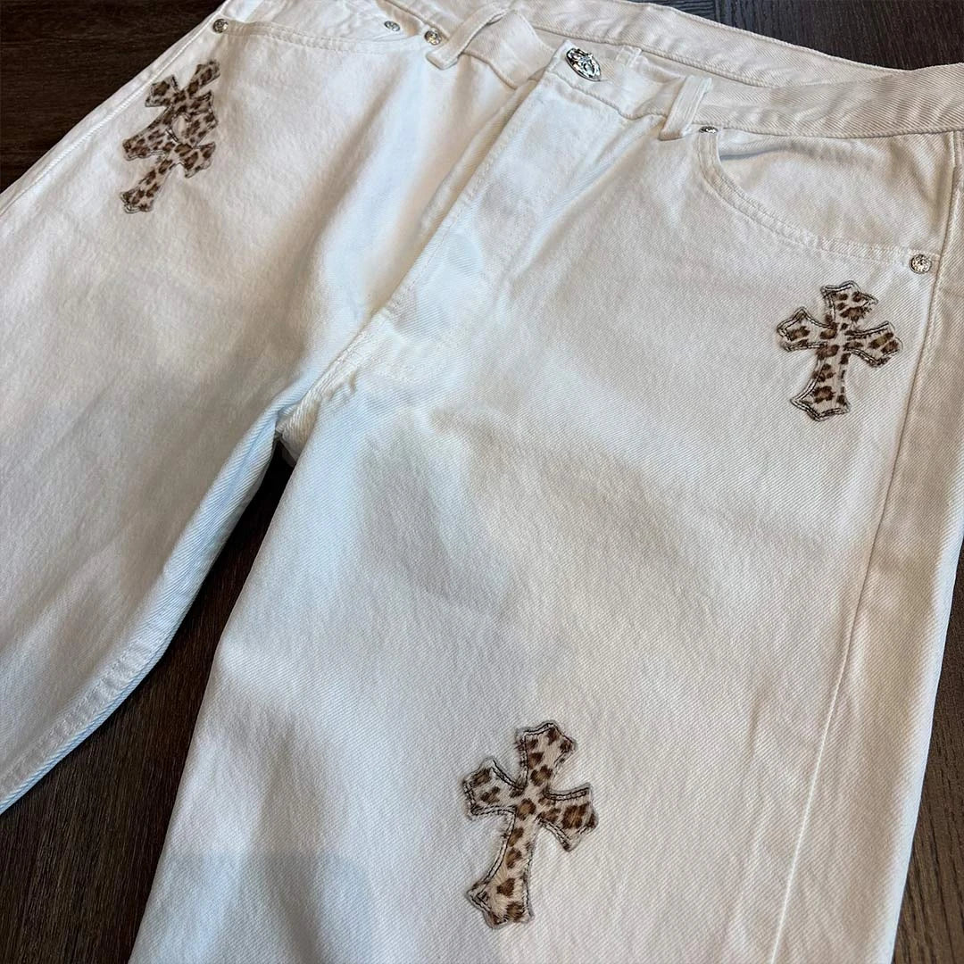 Chrome Hearts White Leopard Denim Jeans - 4