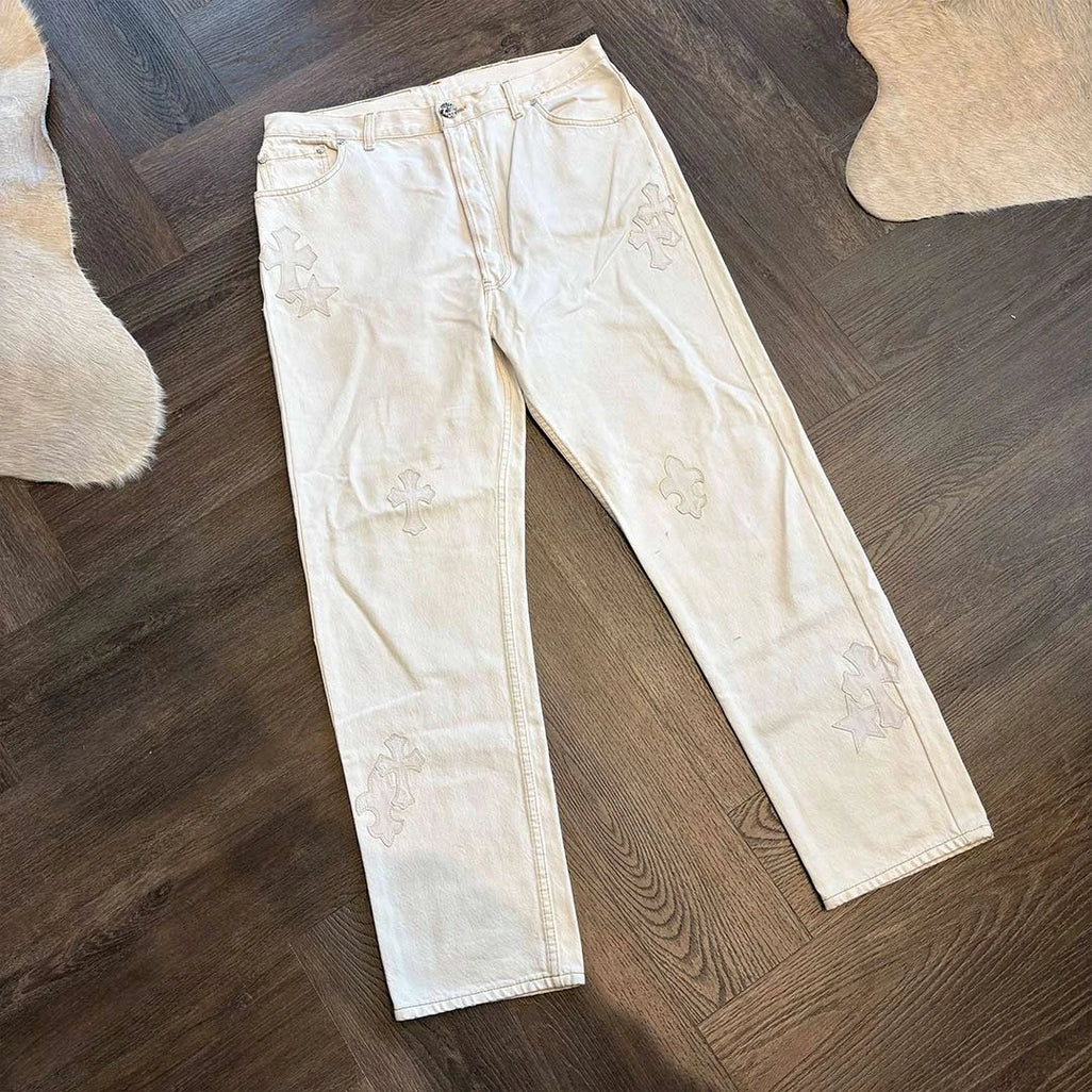 Chrome Hearts White Star Patch Jeans - 4