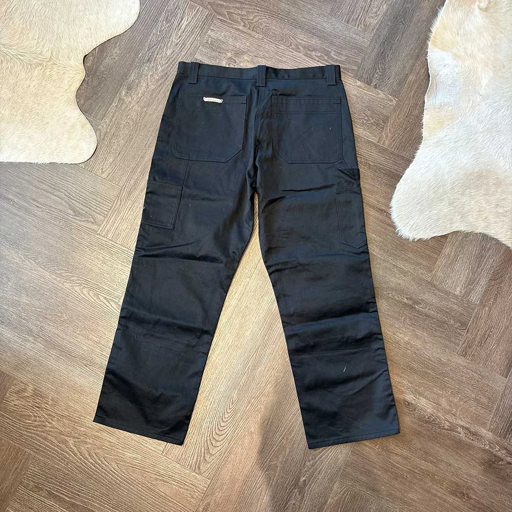 premium streetwear carpenter pants black