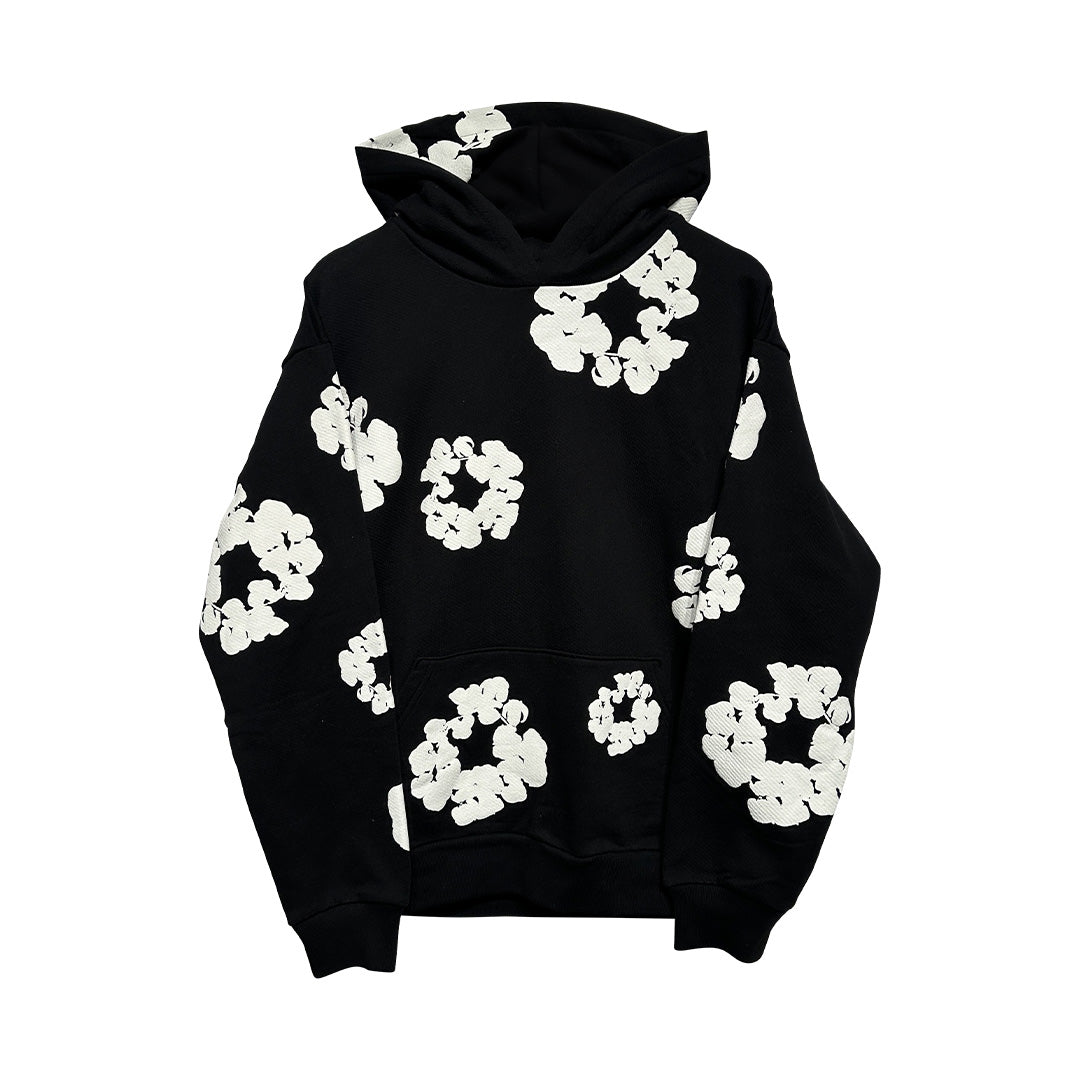 Denim Tears Cotton Wreath Hoodie Black - 1