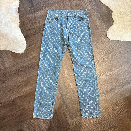 Louis Vuitton Supreme Monogram Blue Jeans - 1
