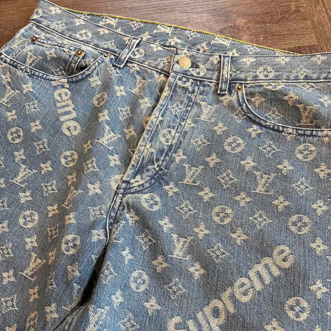 Louis Vuitton Supreme Monogram Blue Jeans - 3