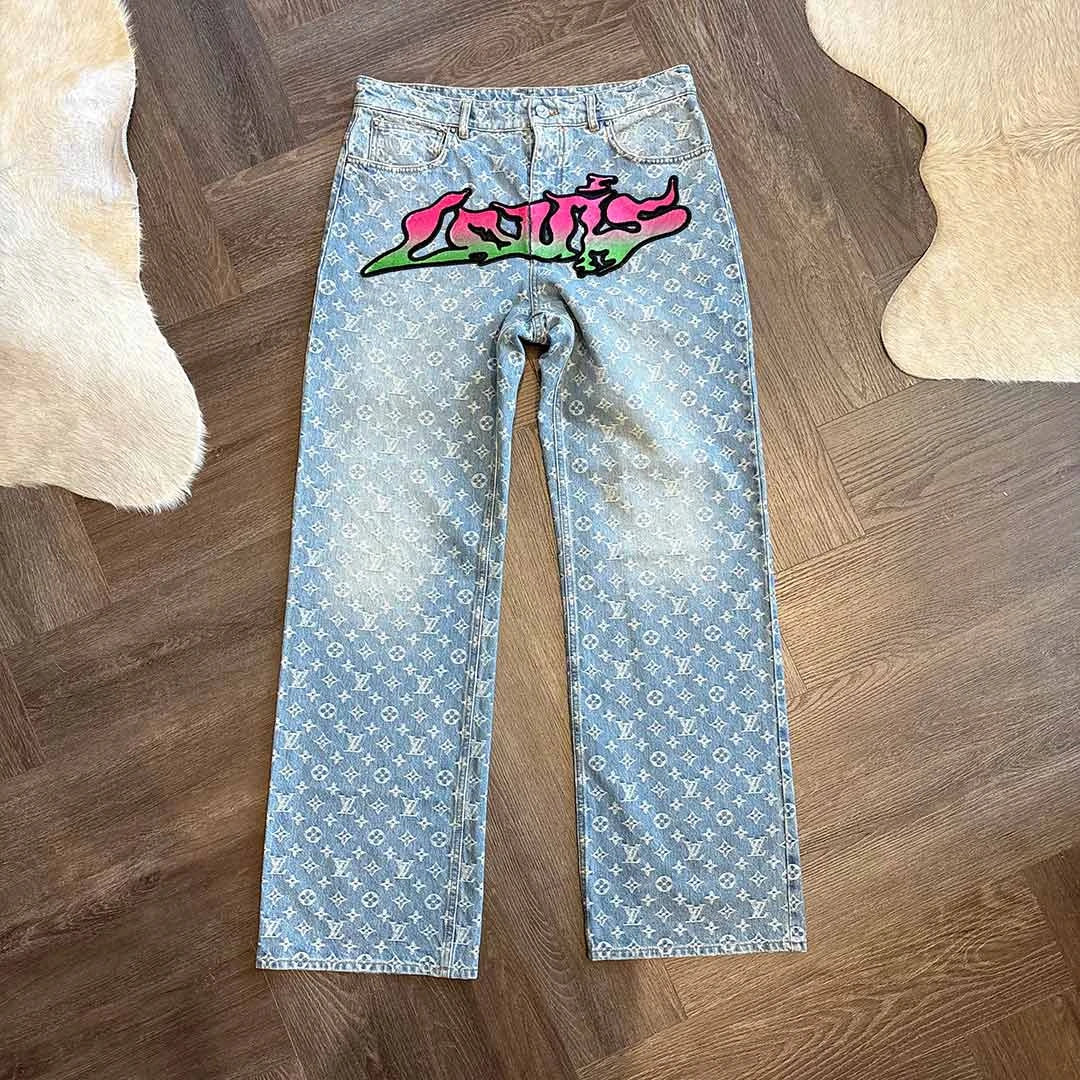 Louis Vuitton Supreme Monogram Blue Red Jeans - 2
