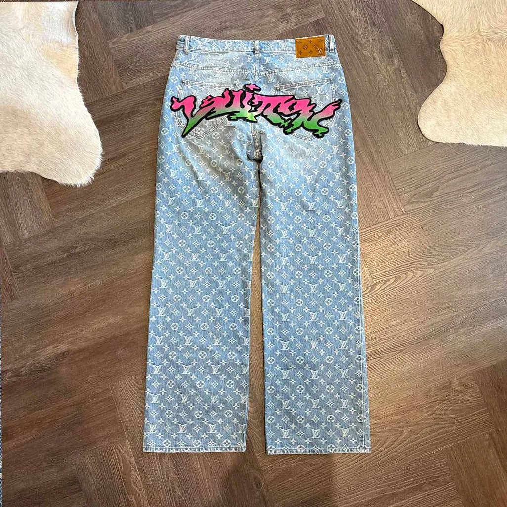 Louis Vuitton Supreme Monogram Blue Red Jeans - 4