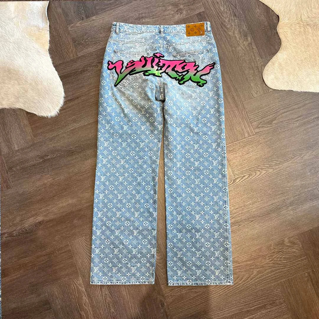Louis Vuitton Supreme Monogram Blue Red Jeans - 4