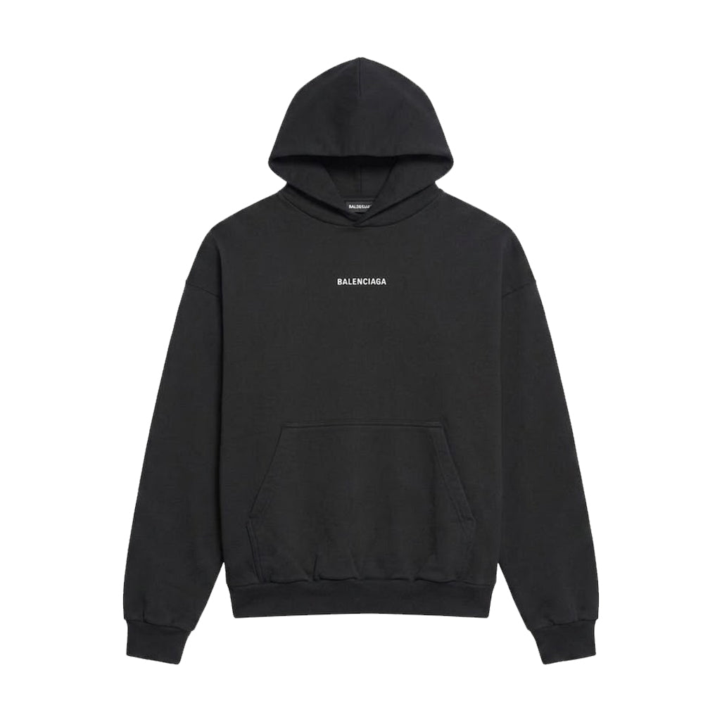 Balenciaga Black Medium Fit Logo Hoodie