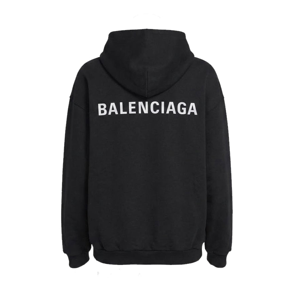 Balenciaga Black Medium Fit Logo Hoodie