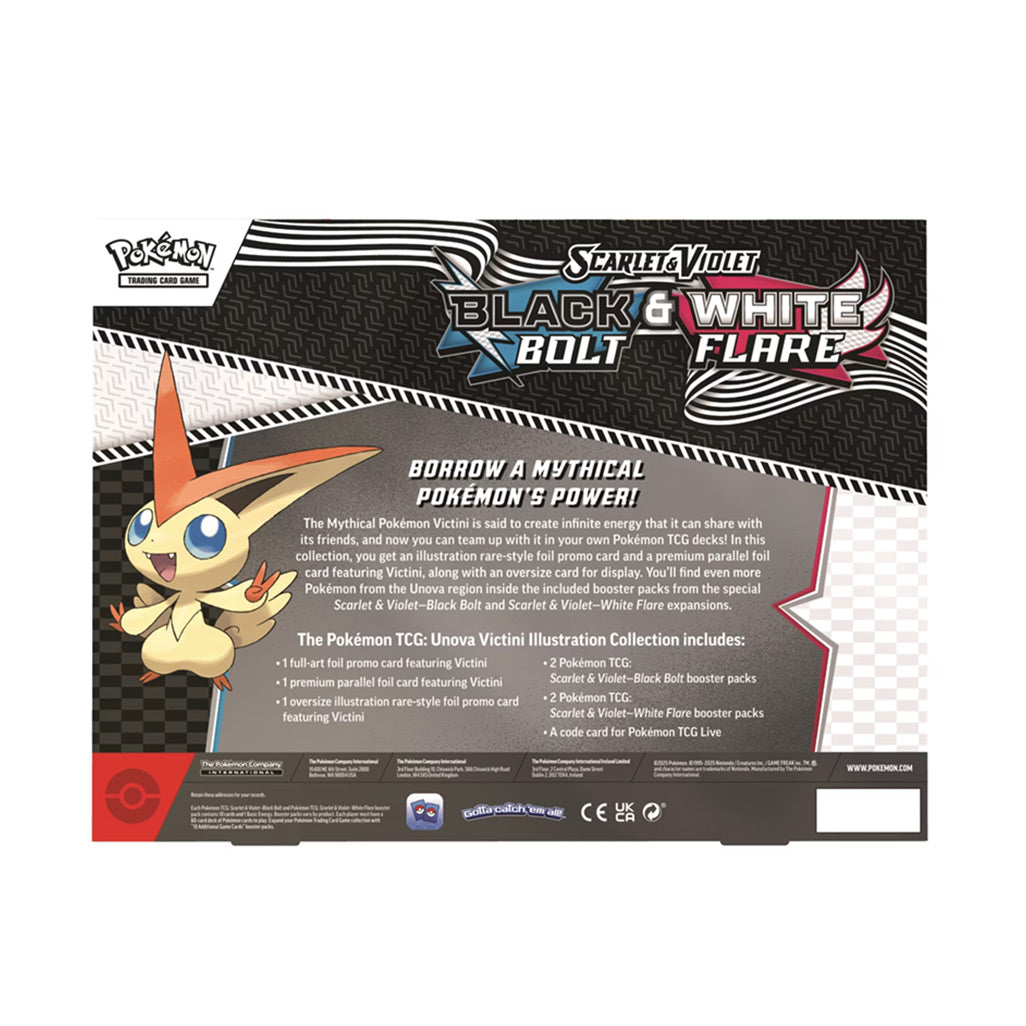 Pokémon Scarlet & Violet Black Bolt/White Flare Unova Victini Illustration Poster Collection Box