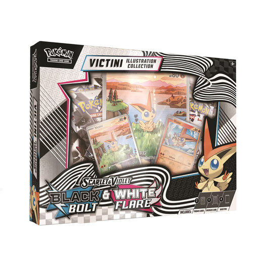 Pokémon Scarlet & Violet Black Bolt/White Flare Unova Victini Illustration Poster Collection Box