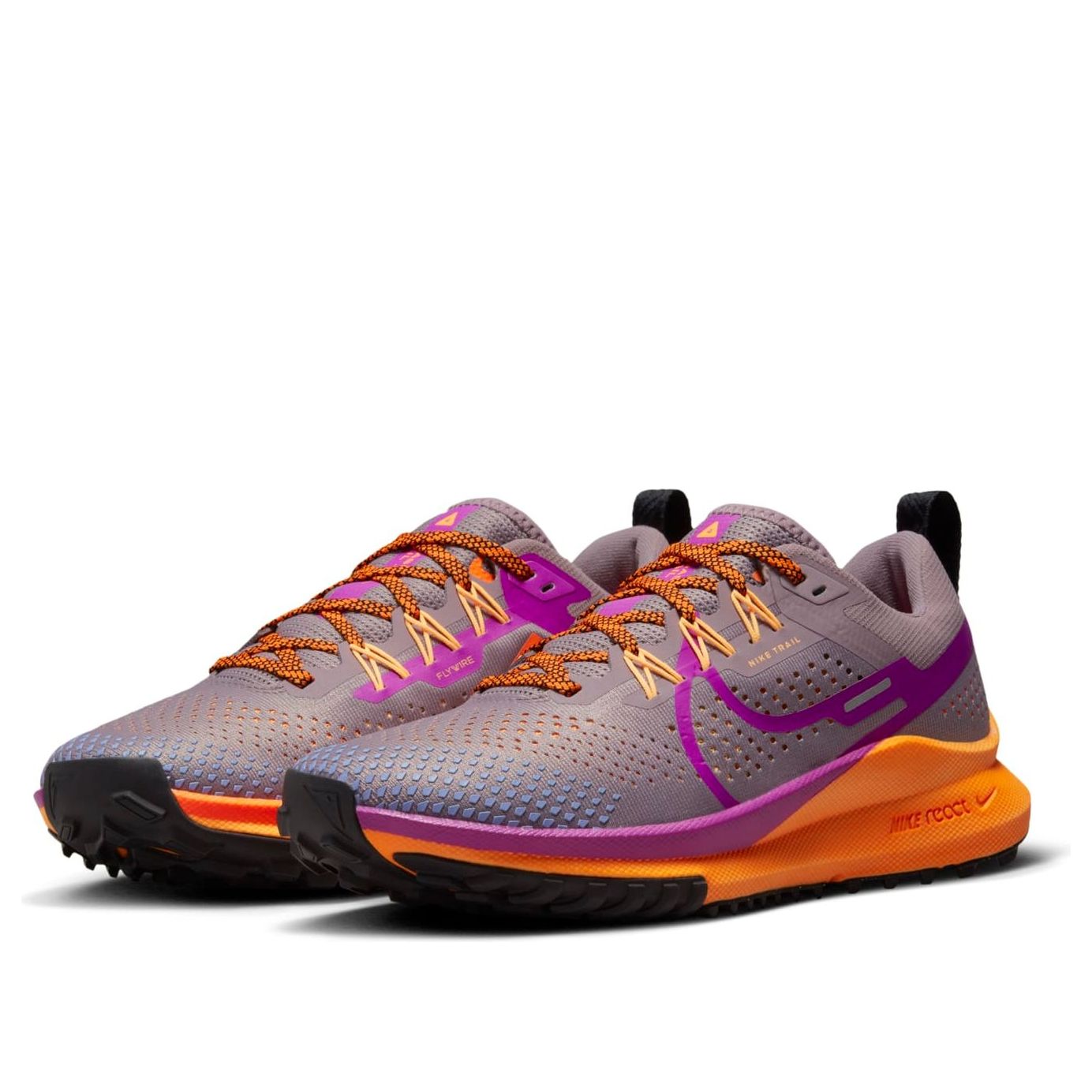 Nike React Pegasus Trail 4 Purple Smoke Total Orange Peach Cream Vivid Purple W