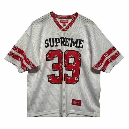 Supreme Bandana Football Jersey White Red - 1