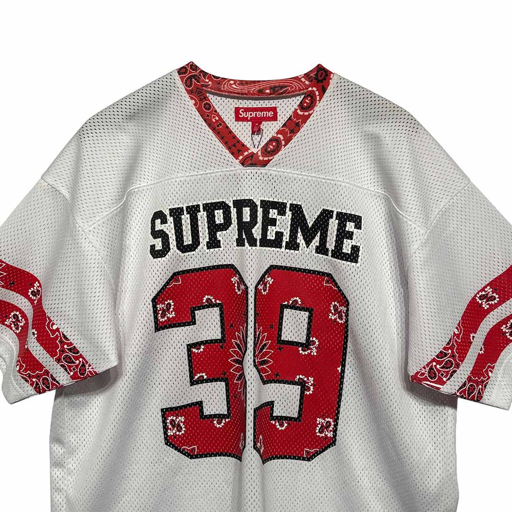 Supreme Bandana Football Jersey White Red - 3