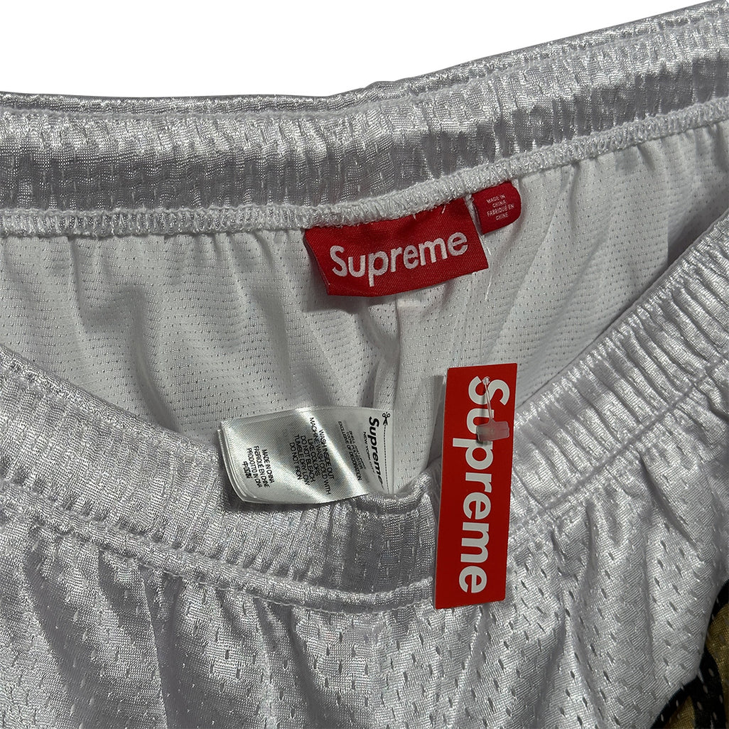 Supreme Big Script Mesh Shorts White Gold - 3
